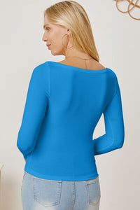 Square Neckline Long Sleeve T-Shirt