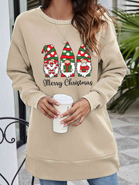 MERRY CHRISTMAS Graphic Round Neck Sweatshirt