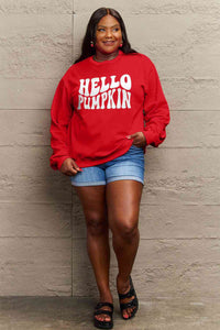 Full Size HELLO PUMPKIN Graphic Sweatshirt