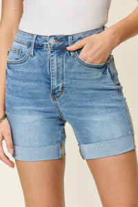 Full Size Tummy Control High Waist Denim Shorts