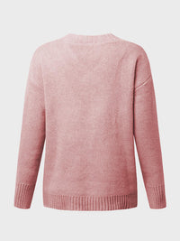 V-Neck Knit Top Long Sleeve