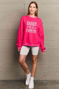 Full Size RAISED ON 90'S COUNTRY Graphic Sweatshirt