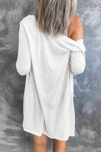 Button Down Long Sleeve Longline Cardigan