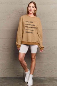 Full Size Letter Graphic Round Neck Sweatshirt