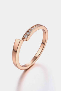 Rose Gold Moissanite Sterling Silver Ring