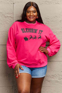 Full Size SLEIGHIN' IT Graphic Sweatshirt