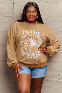 Full Size POSITIVE ENERGY Graphic Sweatshirt