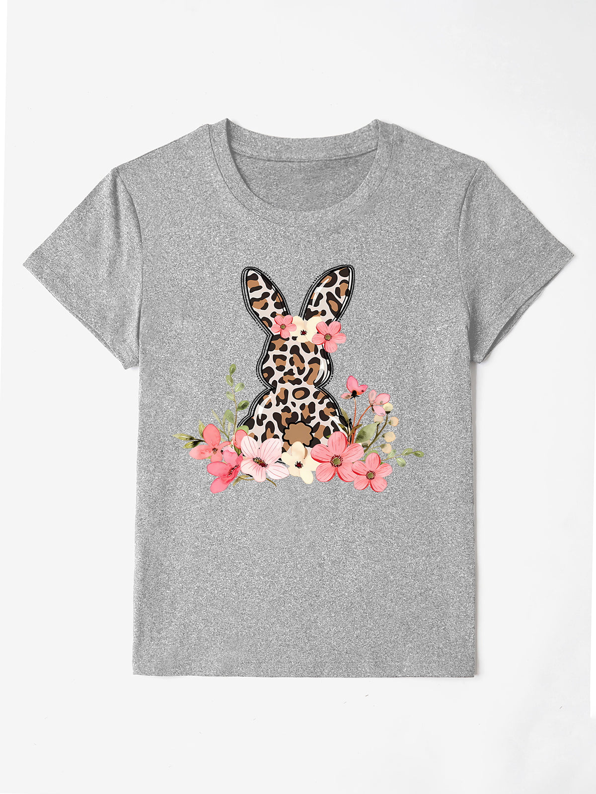 Rabbit Round Neck Short Sleeve T-Shirt