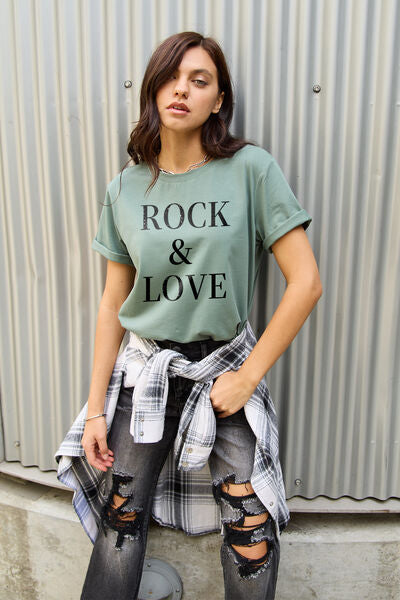 Full Size ROCK ＆ LOVE Short Sleeve T-Shirt