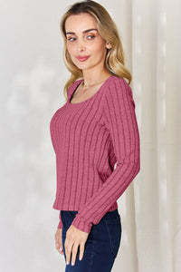 Full Size Ribbed Long Sleeve T-Shirt