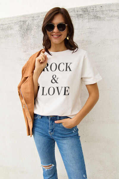 Full Size ROCK ＆ LOVE Short Sleeve T-Shirt