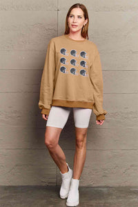 Full Size Graphic Round Neck Sweatshirt