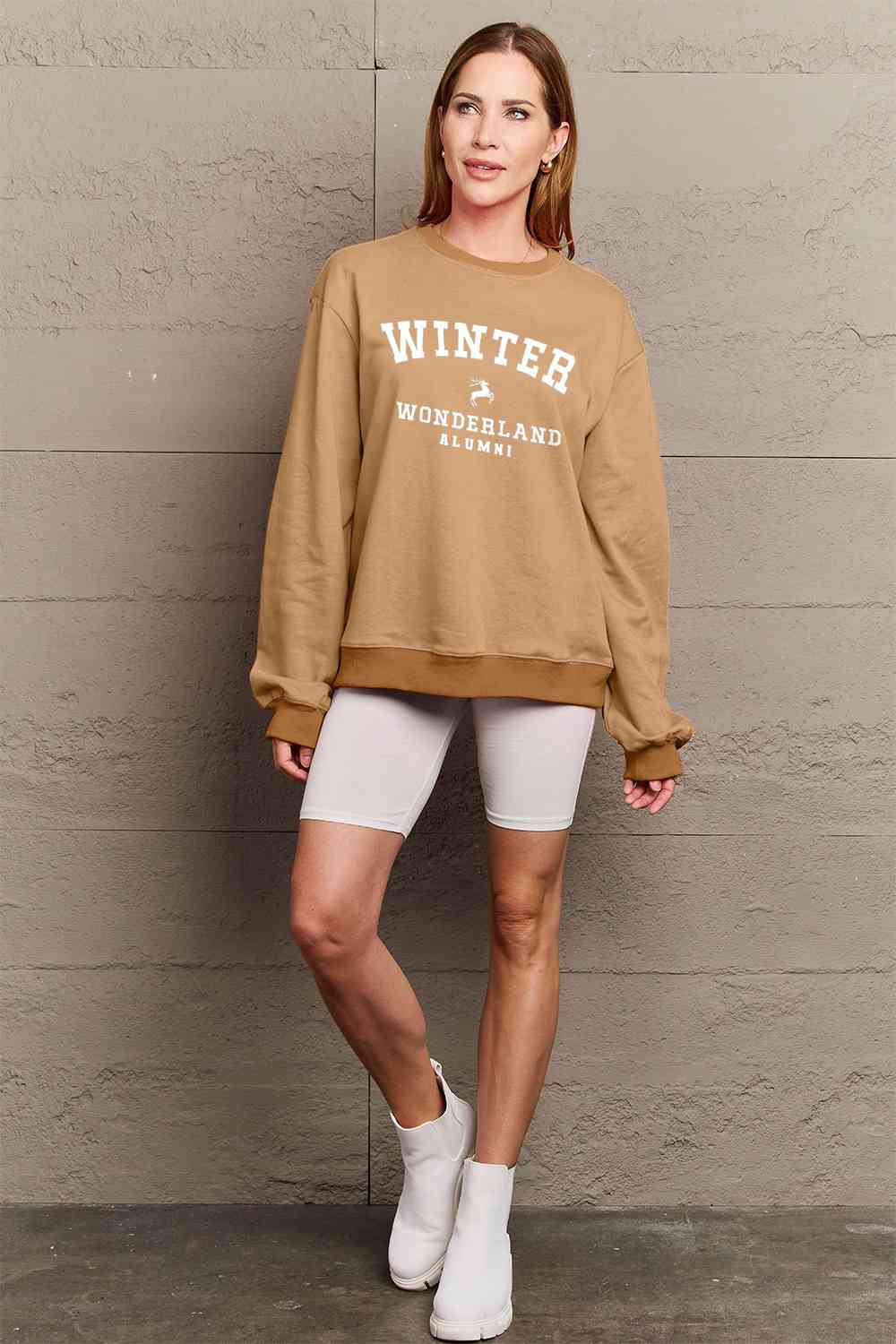 Full Size WINTER WONDERLAND ALUMNI Graphic Long Sleeve Sweatshirt