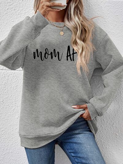 Letter Graphic Mom Dropped Shoulder Sweatshirt