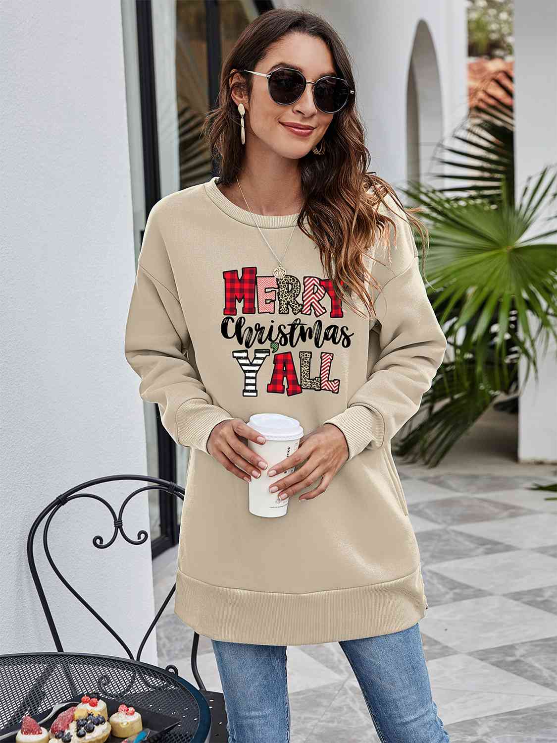 Graphic MERRY CHRISTMAS Y'ALL Sweatshirt