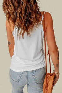 Full Size Lace Trim V-Neck Cami Top