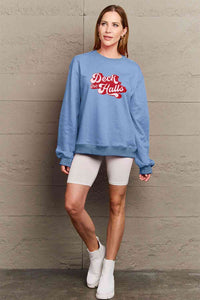 Full Size DECK THE HALLS Graphic Sweatshirt