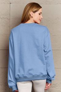 Full Size 2024 Round Neck Dropped Shoulder Sweatshirt