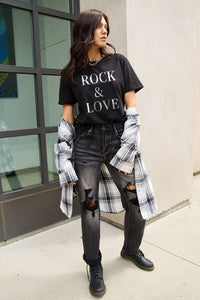 Full Size ROCK ＆ LOVE Short Sleeve T-Shirt