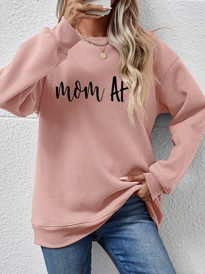 Letter Graphic Mom Dropped Shoulder Sweatshirt