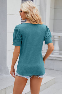 Round Neck Puff Sleeve T-Shirt