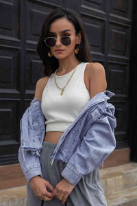 Lapel Collar Long Sleeve Denim Jacket