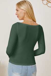 Square Neckline Long Sleeve T-Shirt