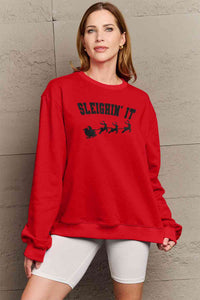 Full Size SLEIGHIN' IT Graphic Sweatshirt