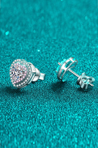 Moissanite Heart-Shaped Stud Earrings