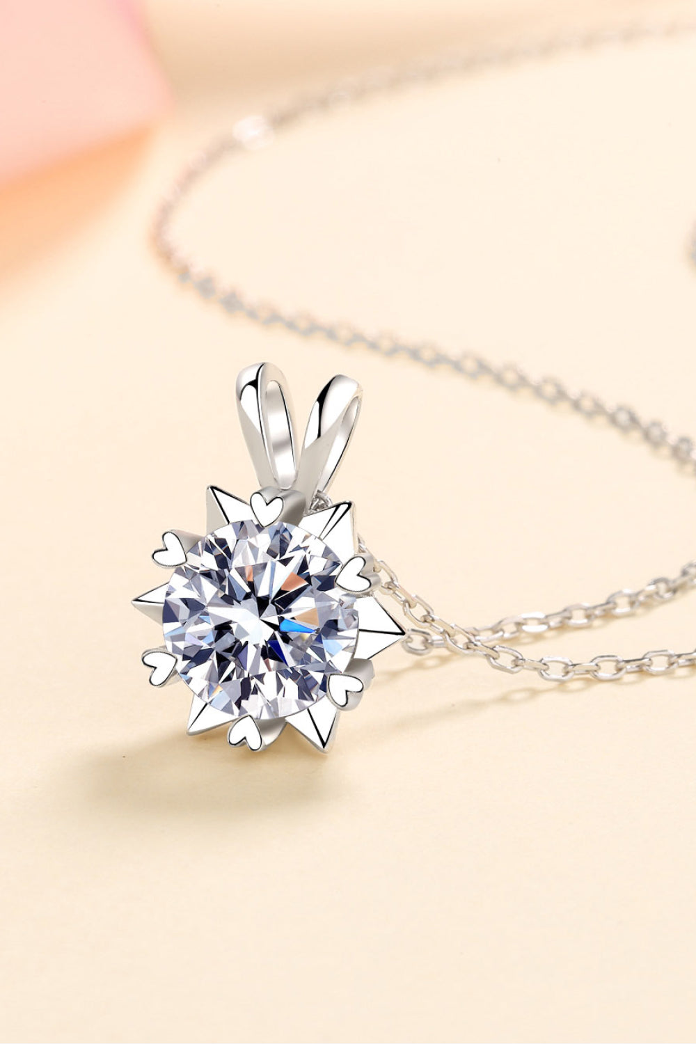 925 Sterling Silver Moissanite Pendant Necklace